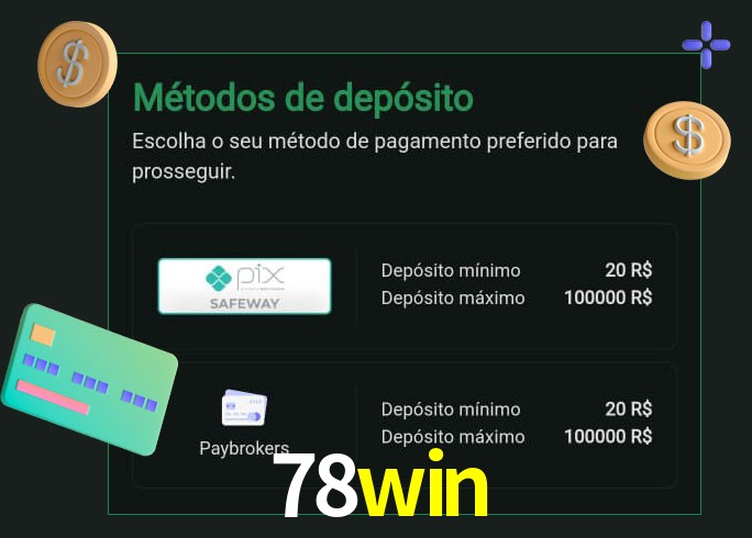 O cassino 78win oferece uma grande variedade de métodos de pagamento